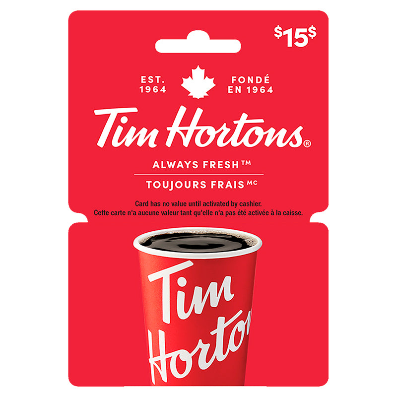 Tim Hortons Always Fresh Gift Сard - $15