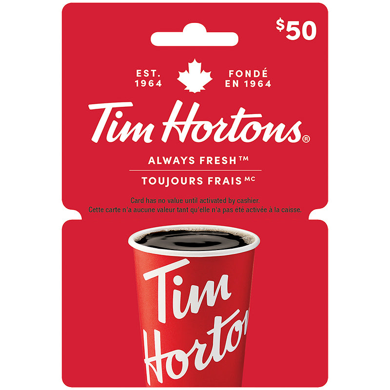 Tim Hortons Always Fresh Gift Сard - $50