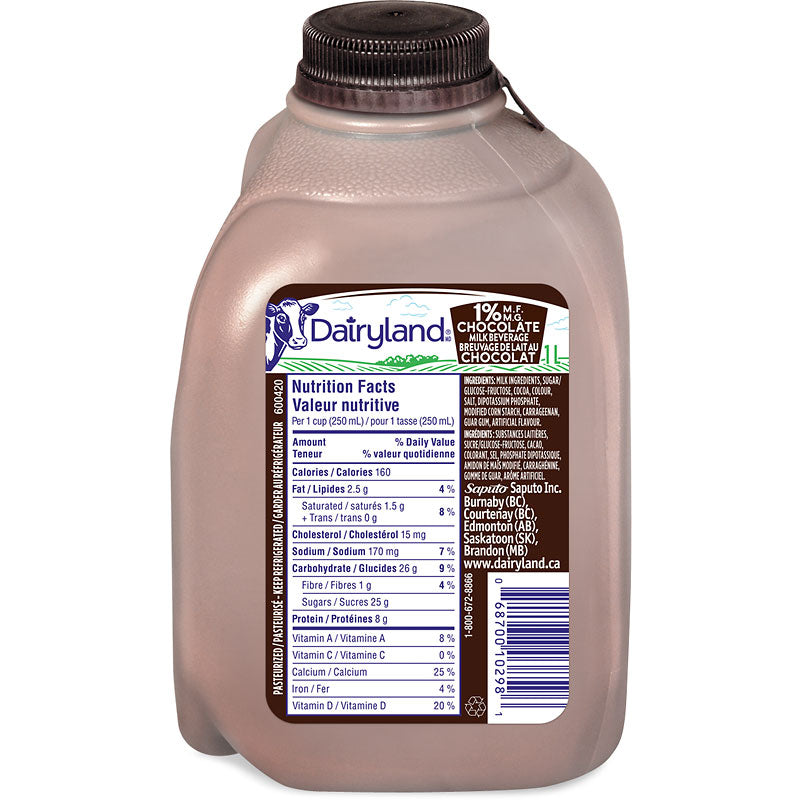 Dairyland Chocolate Milk - 1% - 1L Jug