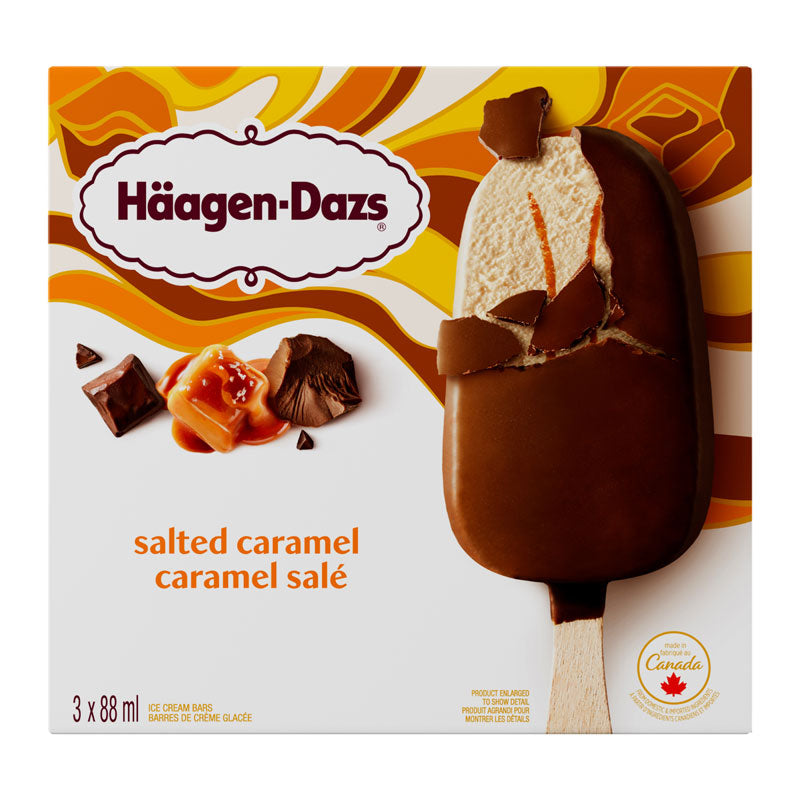 Haagen Dazs Take Home Ice Cream Bars - Salted Caramel - 3 x 88ml