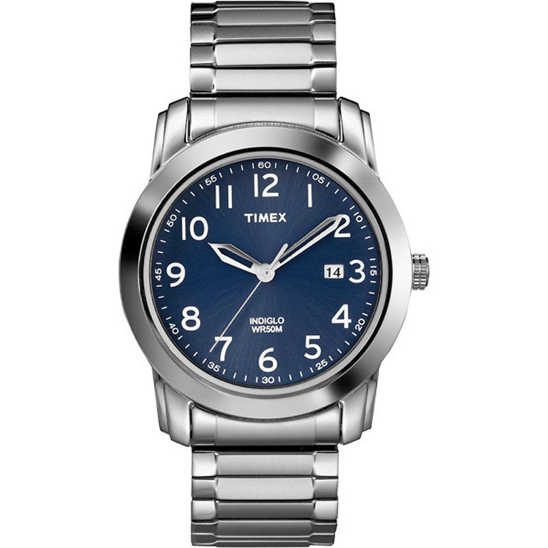 Timex Classic Highland Street Wristwatch - Silver-Tone/Blue - T2P132GP