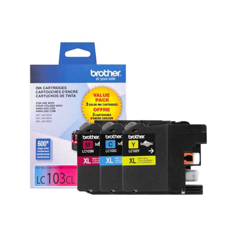 Brother LC103 Multipack Ink Cartridge - Yellow, Cyan, Magenta - LC1033PKS