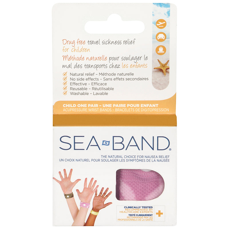Sea-Band Acupressure Waist Bands for Child - Pink &amp; Blue - Assorted