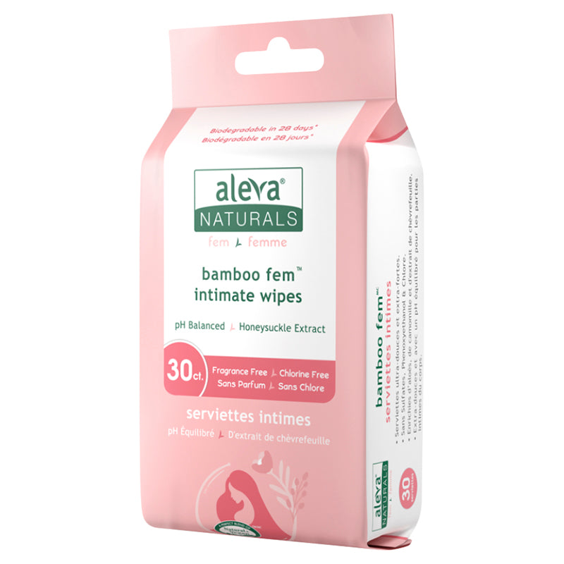 Aleva Naturals Bamboo Fem Intimate Wipes - 30ct