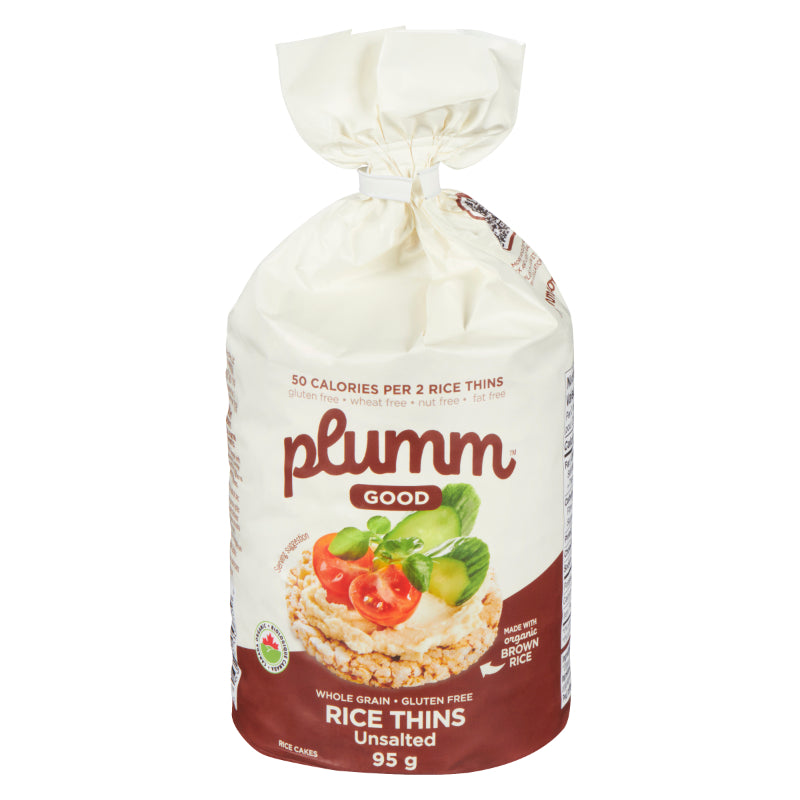Plumm Good Organic Rice Thins - Unsalted - 12s