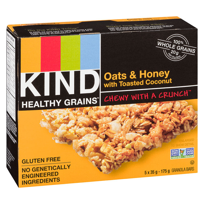 Kind Healthy Grains Granola Bars - Oats & Honey with Toasted Coconut - 5 x 35g