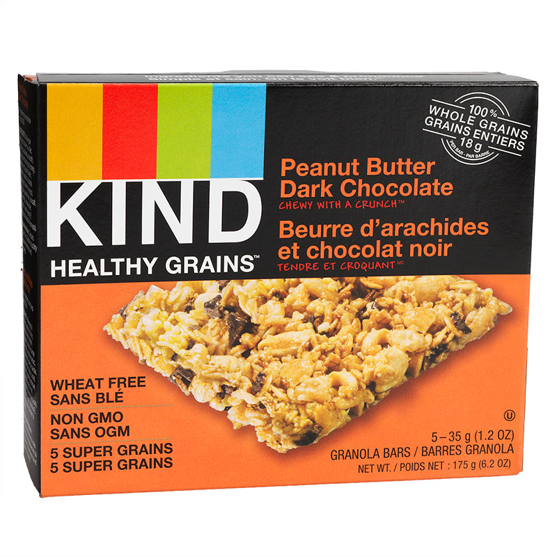 KIND Healthy Grains Granola Bars - Dark Chocolate Peanut Butter - 5 x 35g