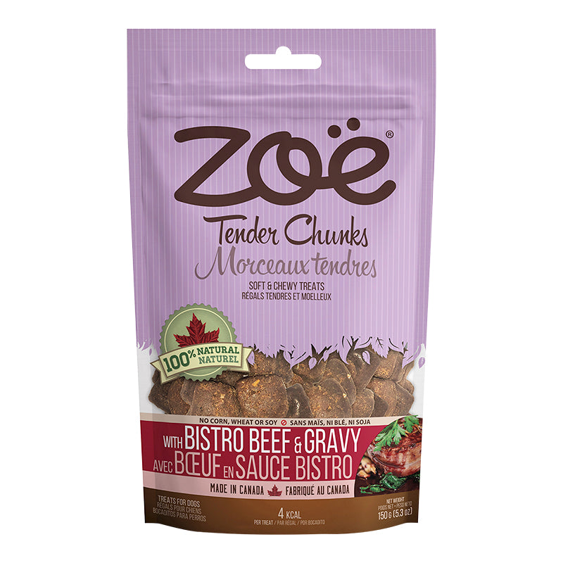 Zoe Tender Bites Soft & Chewy Dog Treats - Bistro Beef and Gravy - 150g