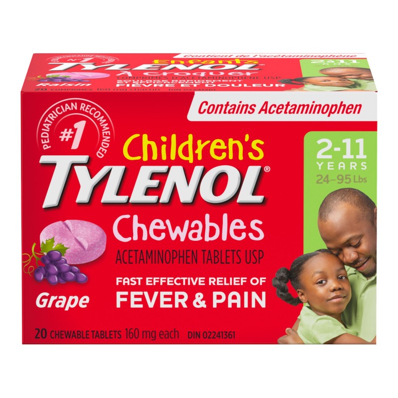 Tylenol* Children's Chewable Tablets Grape Punch - 160mg - 20's