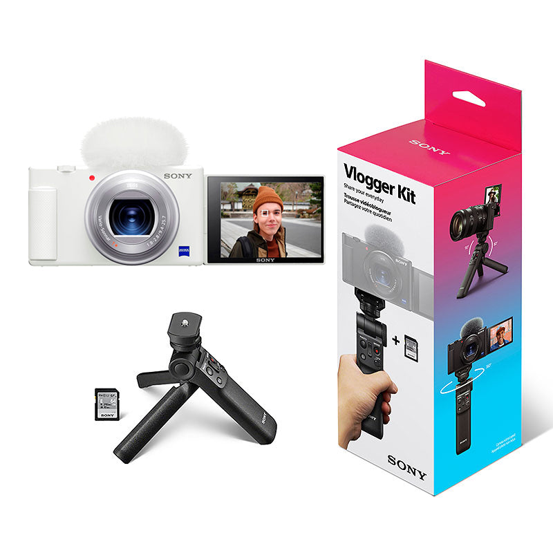 Sony ZV-1 Camera with Vlogger Accessory Kit - White - PKG #15433