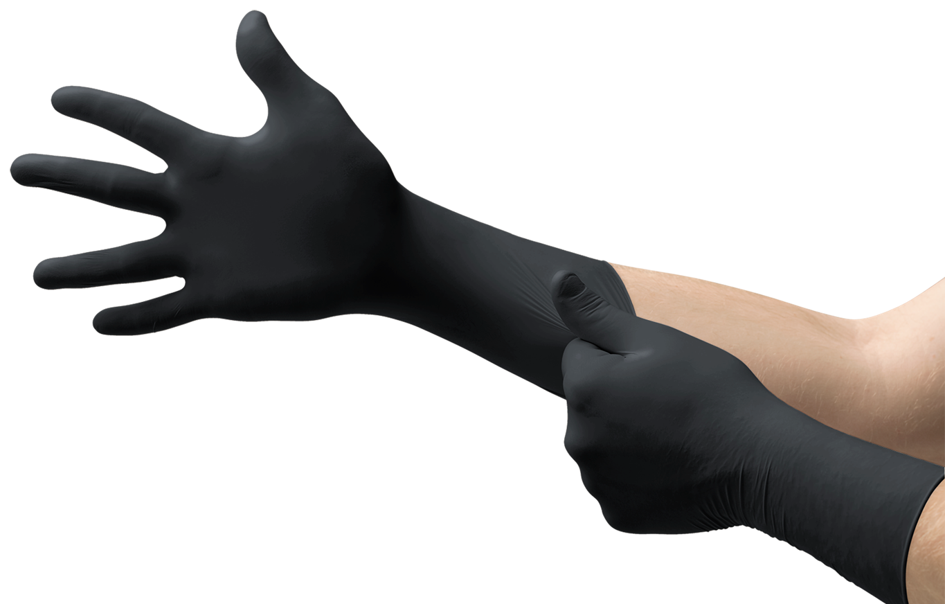 MICROFLEX® MidKnight™ XTRA Black nitrile exam gloves - 100/Box