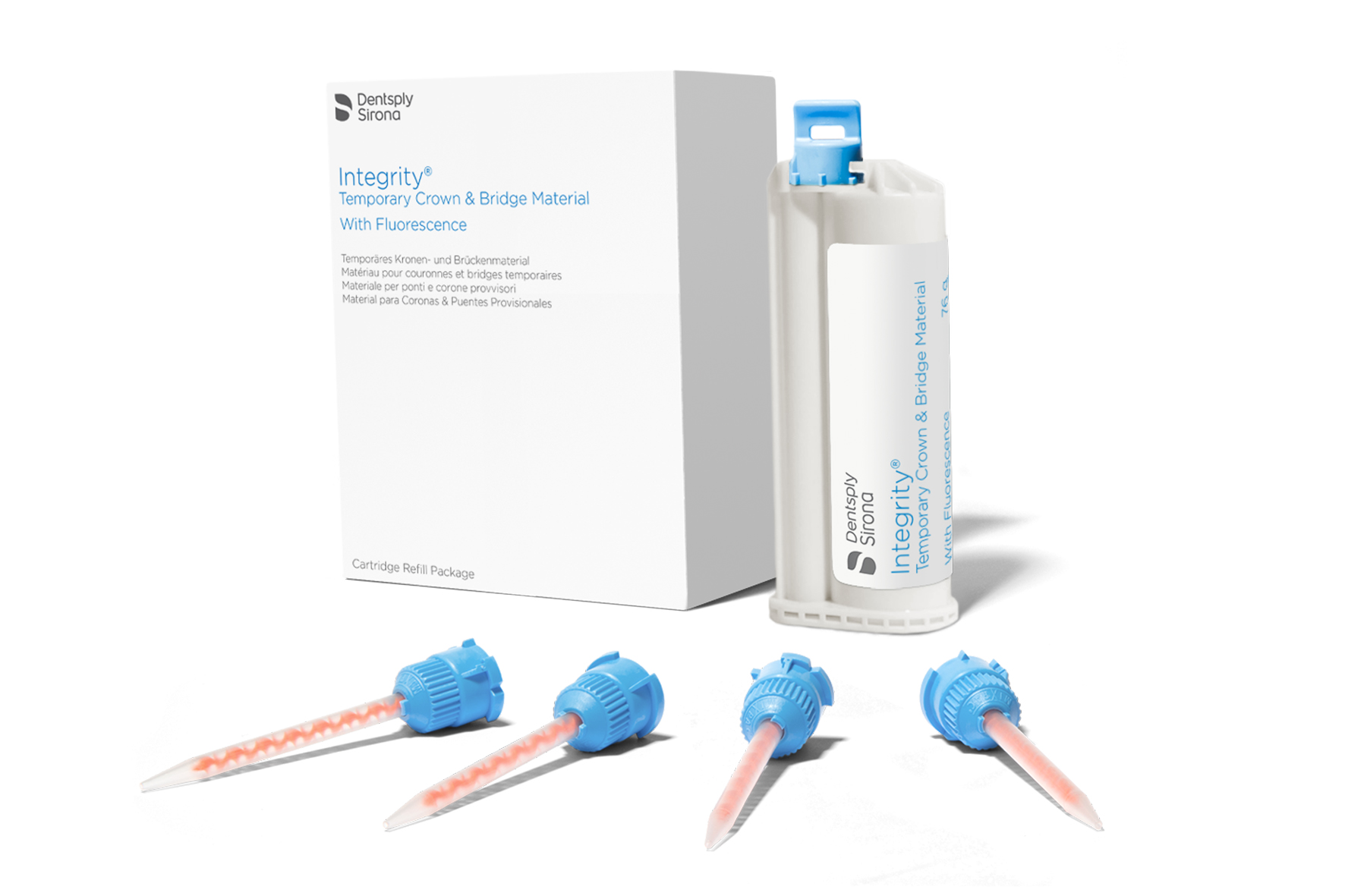 Integrity Temporary Crown and Bridge Material with Fluorescence, 76 g Cartridge Refill with Mixing Tips