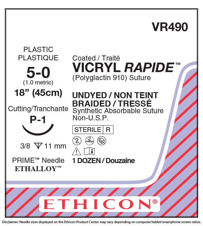 Coated VICRYL™ RAPIDE Sutures Absorbable – Conventional Cutting, 12/Pkg