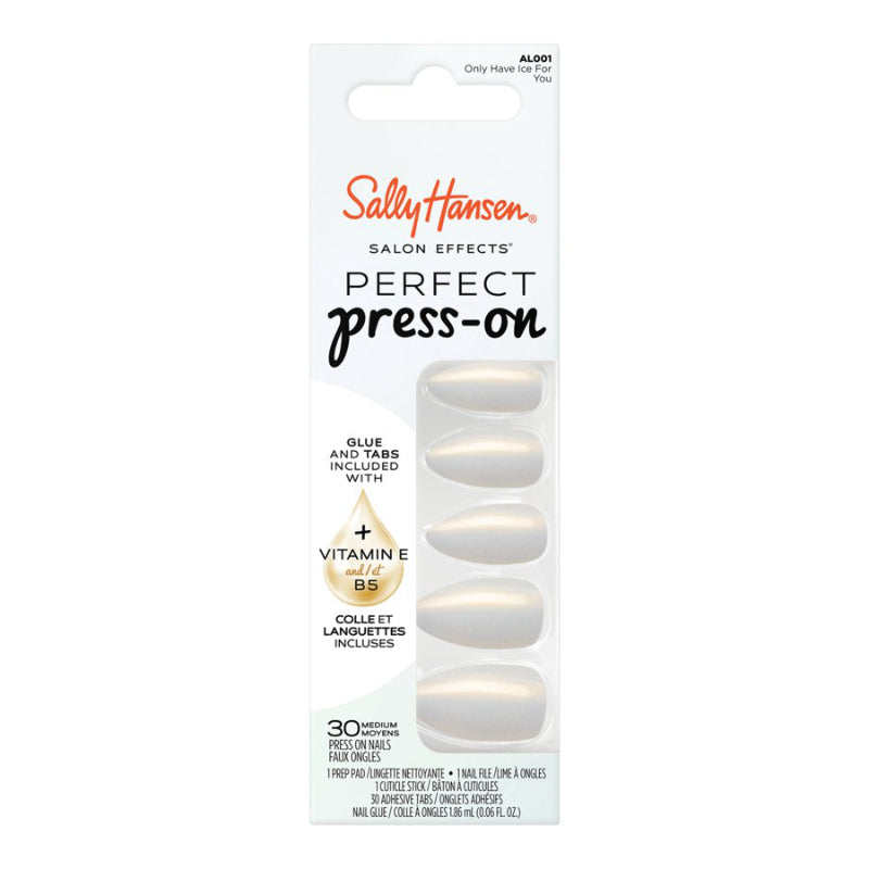 Sally Hansen Salon Effects Perfect Press-on False Nails Kit - Medium - Almond - Only Have Ice For You (AL001) - 30's