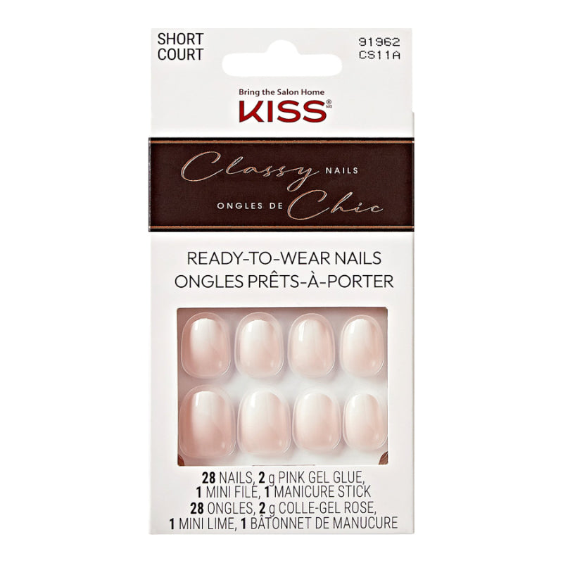 KISS Classy False Nails Kit - Short - Oval - Players - 28's
