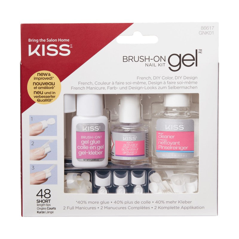 KISS Brush-On Gel Manicure Nail Kit - Short - 48's