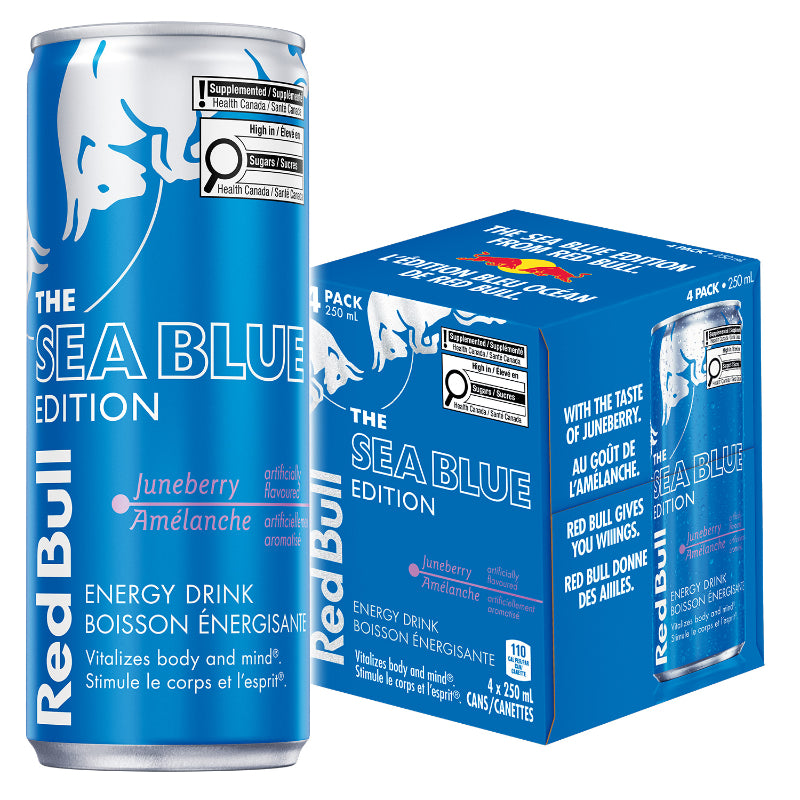 Red Bull The Sea Blue Edition Energy Drink - Juneberry - 4x250ml