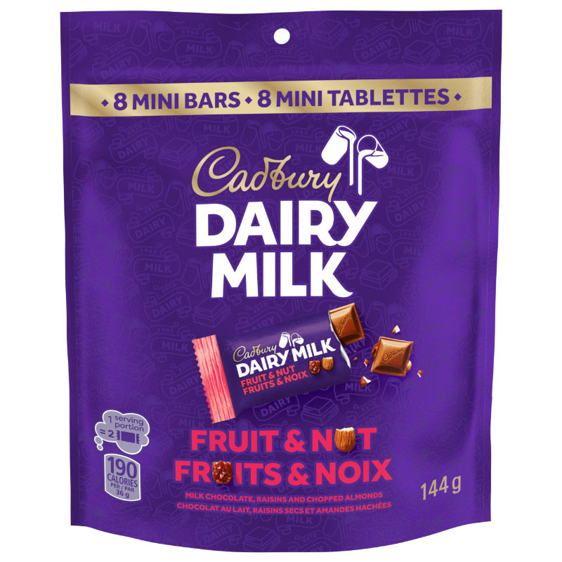 Cadbury Dairy Milk Mini Bars - Fruit and Nut - 144g