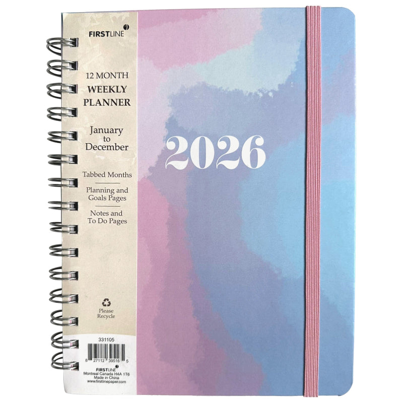 Firstline Hardcover Agenda Book Tabbed 12 Months Weekly Planner