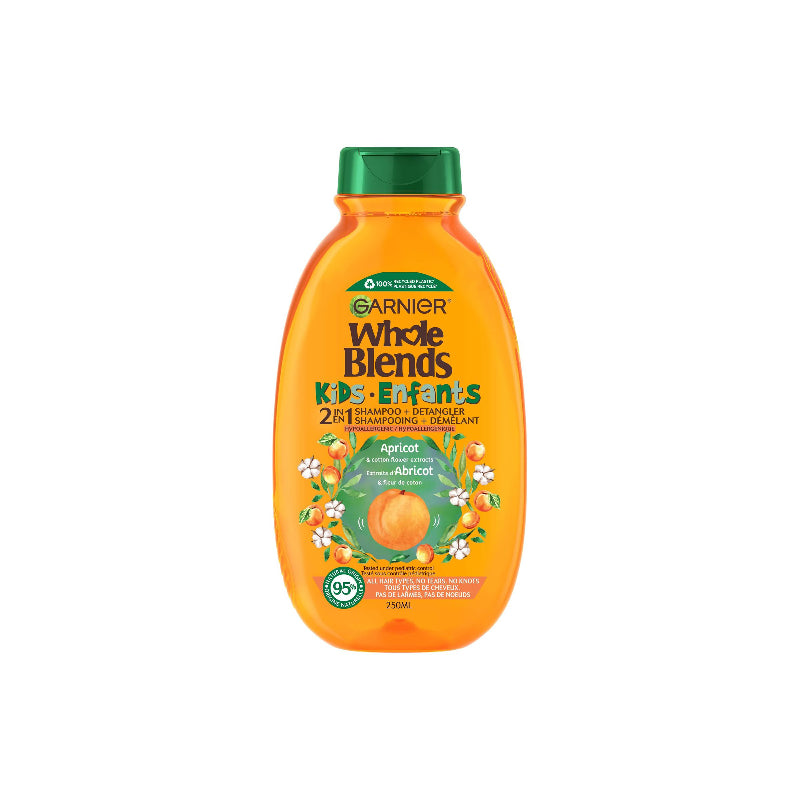 Garnier Whole Blends Kids 2-in-1 Detangling Shampoo - Apricot & Cotton Flower - 250ml