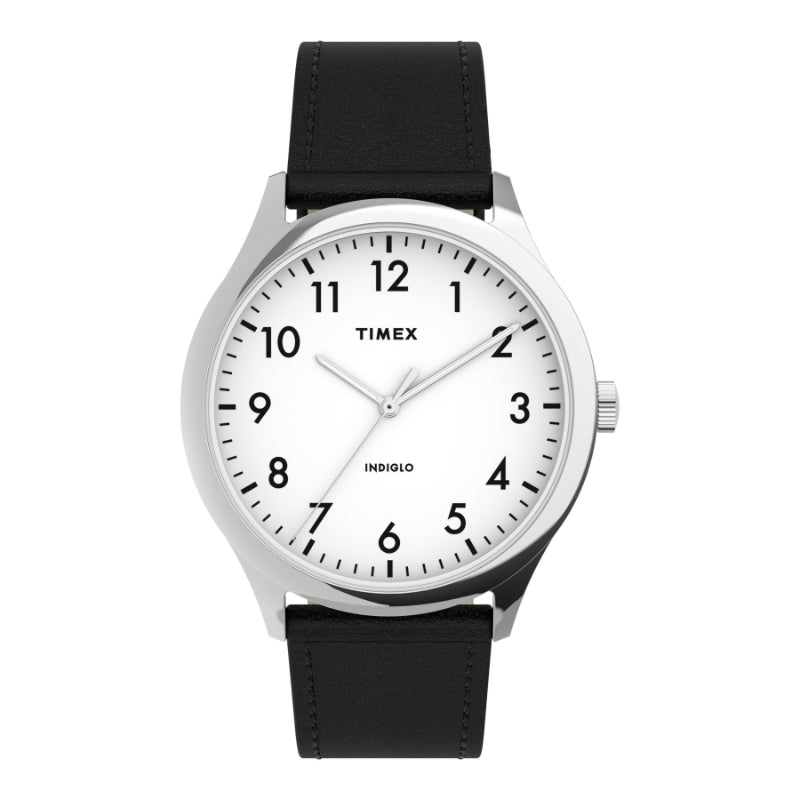 Timex Modern Easy Reader Wristwatch - Silver-Tone/White/Black - TW2T718009J