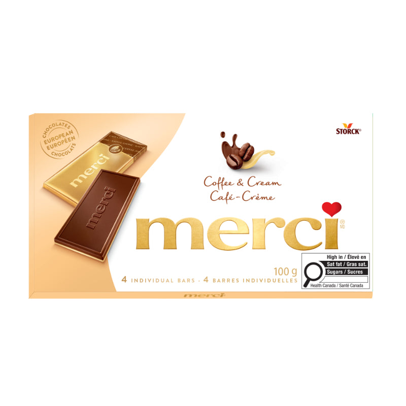 Merci Chocolate - Coffee and Cream - 4 Bars/100g
