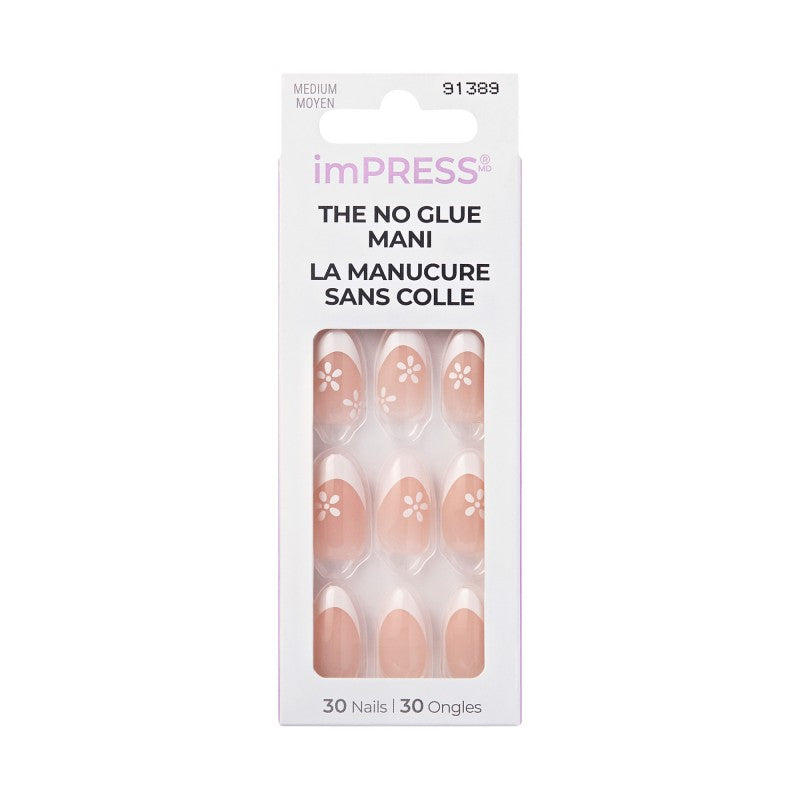 ImPRESS The No Glue Mani Mod French False Nails Kit - Medium - Almond - Fearless - 30's