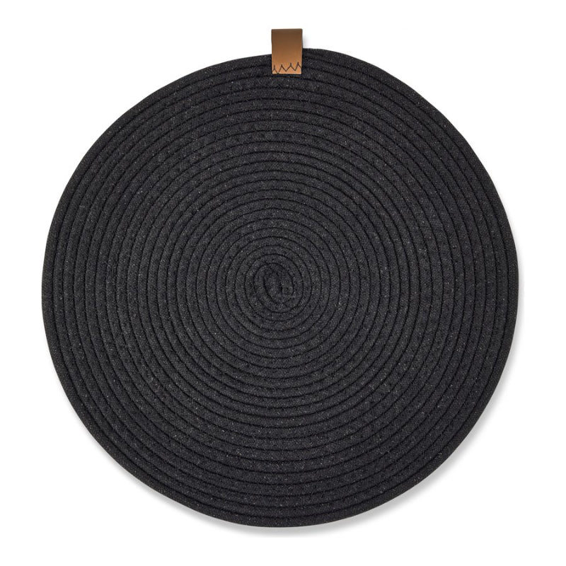 Core Kitchen Round Placemat - Black - 38.1cm