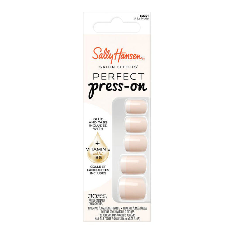 Sally Hansen Salon Effects Perfect Press-on False Nails Kit - Short - Square - A La Mode (SQ201) - 30's