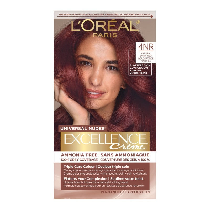 L'Oreal Paris Excellence Creme Universal Nudes Permanent Hair Color - Natural Dark Red (4NR)