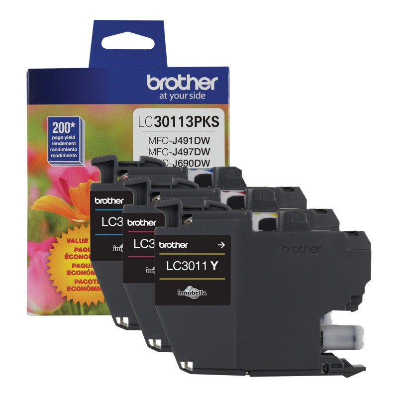 Brother Multipack Ink Cartridge - Yellow, Cyan, Magenta - LC30113PKS