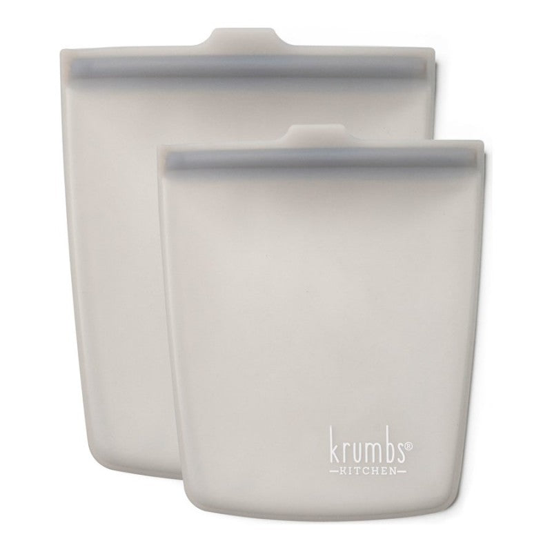 Krumbs Kitchen Essentials Food Storage Bags - Grey - 2pack