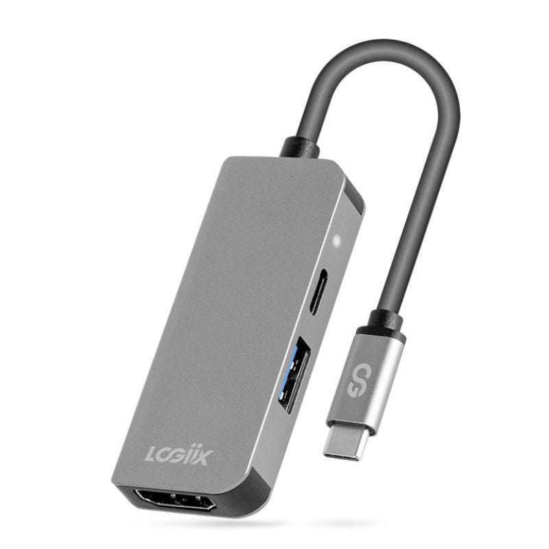 LOGiiX 3-in-1 Multiport Hub USB-C to USB-C / HDMI / USB-A Docking Station - LGX-13887