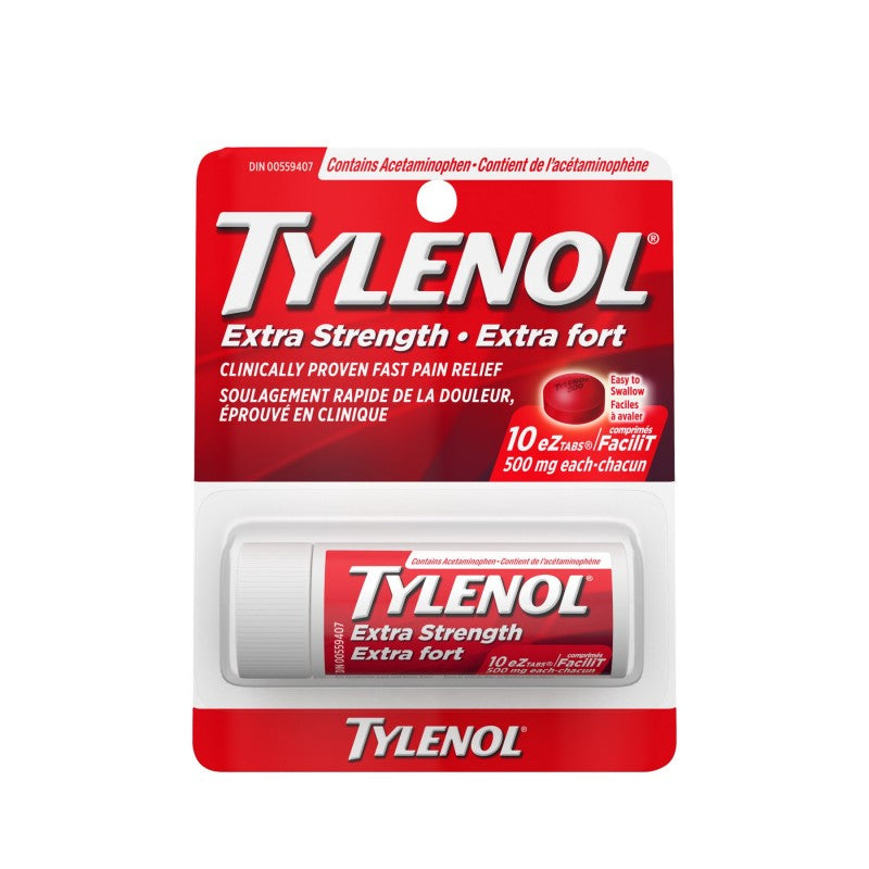 Tylenol Acetaminophen Tablets - 500mg - Extra Strength - 10's
