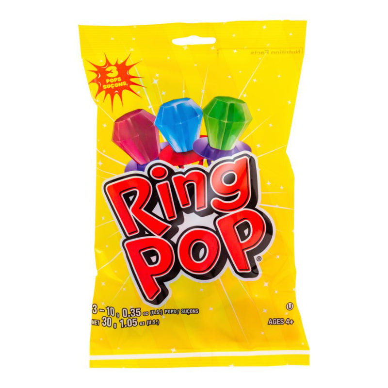 Ring Pop Fruit Pops - 3 x 10g