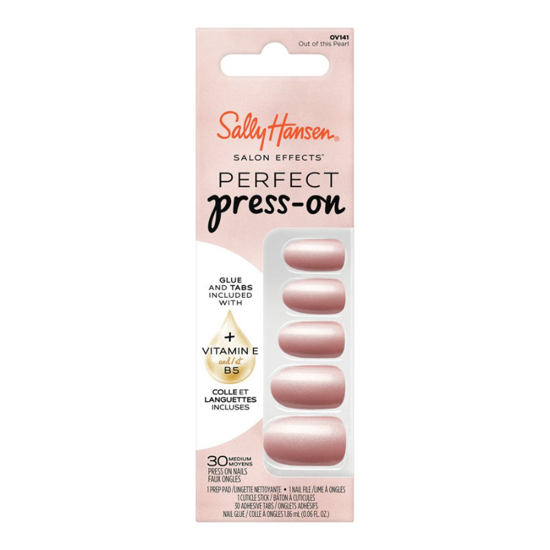 Sally Hansen Salon Effects Perfect Press-on False Nails Kit - Medium - Oval - Out of this Pearl (OV141) - 30's