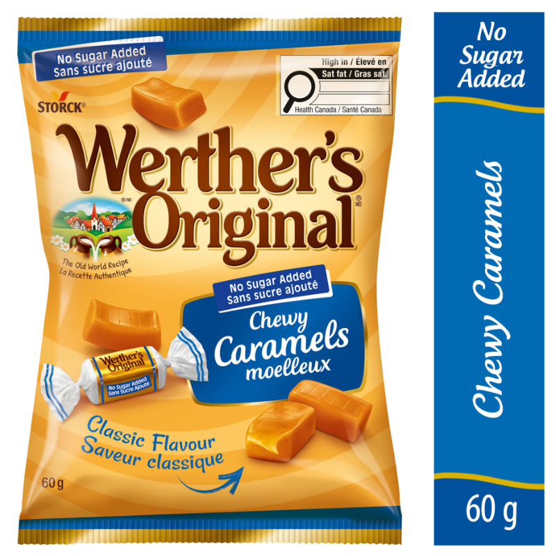 Werther's Original No Sugar Added Chewy Caramels - 60g