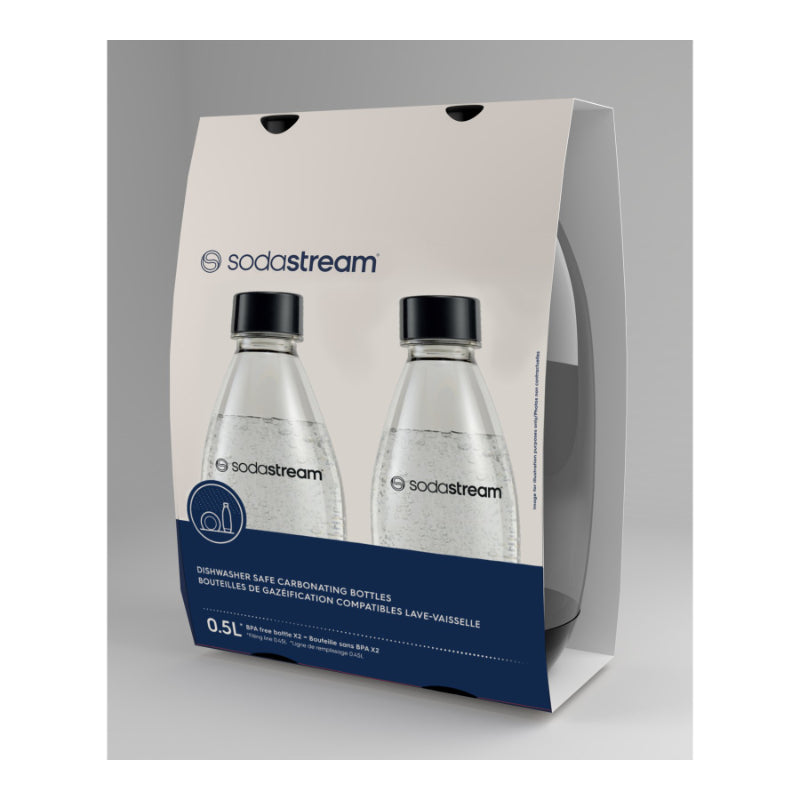 SodaStream Bottle for Soda Maker - 0.5L - Black - 2 pack
