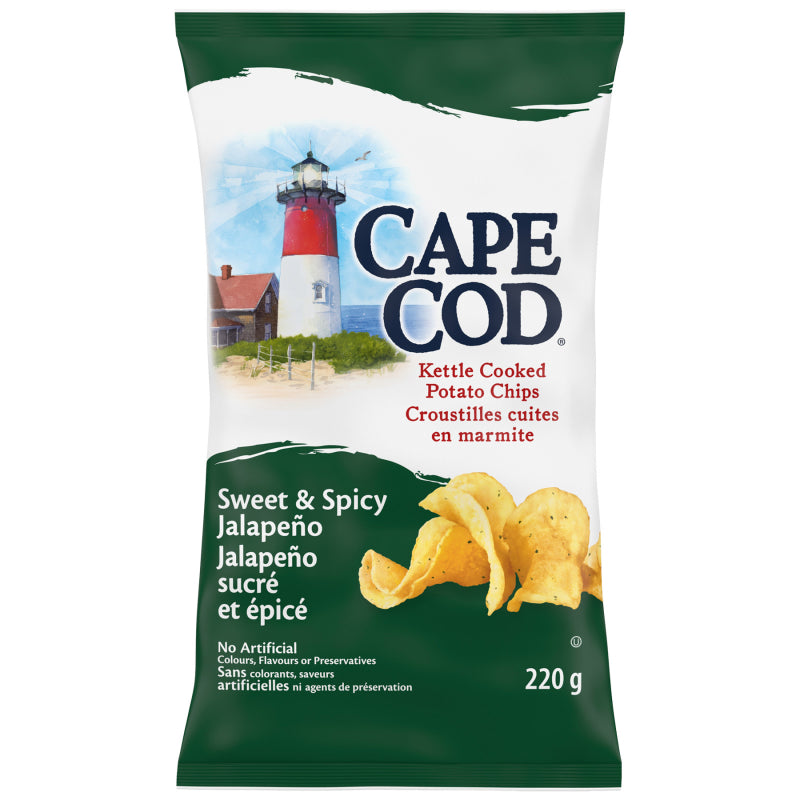 Cape Cod Kettle Cooked Potato Chips - Sweet & Spicy Jalapeno - 220g
