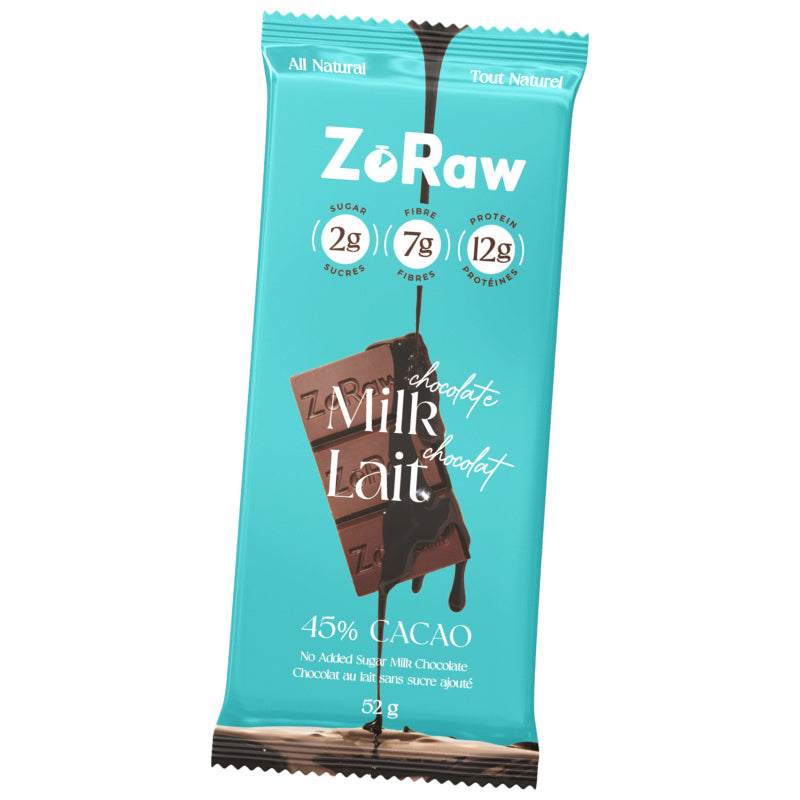 ZoRaw 45% Cocoa Milk Chocolate Bar - 52g