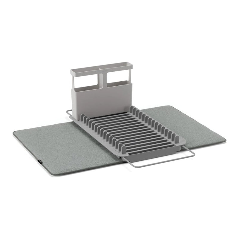 Umbra UDry Dish Rack with Draining Mat - Charcoal