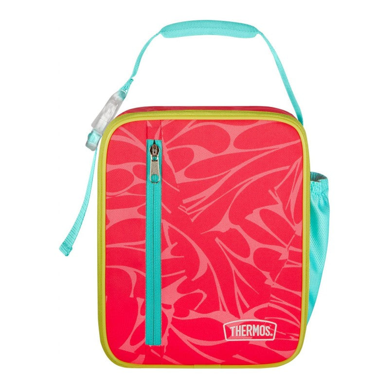 THERMOS Tween Lunch Box - Pink with Wavy Pattern with Blue and Green Accents