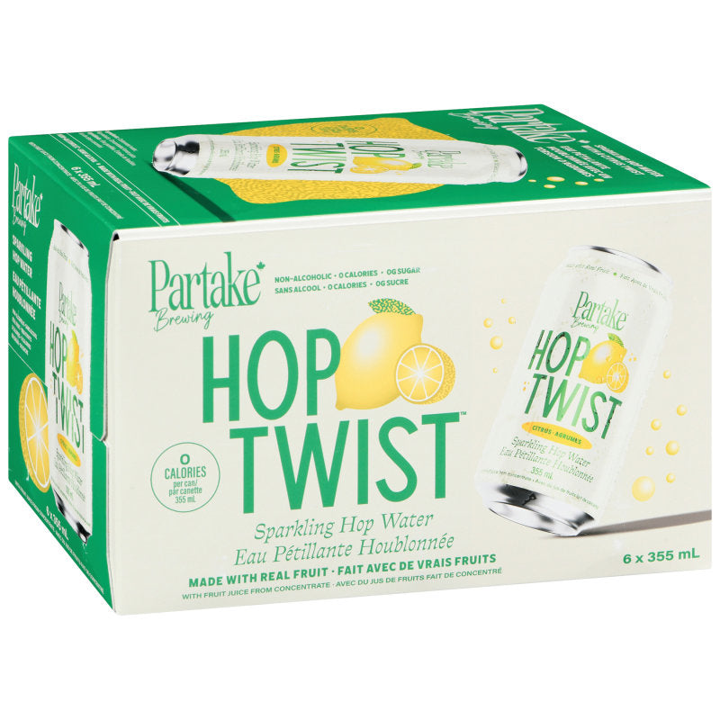 Partake Brewing Hop Twist Sparkling Hop Water with A Citrus Twist - 6x355ml