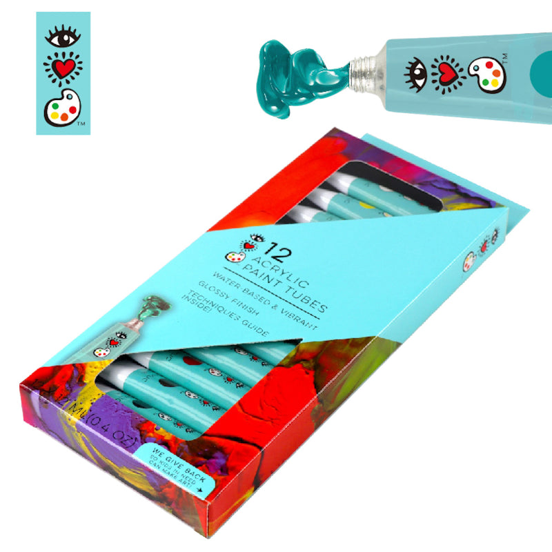 iHeart Acrylic Paint Tubes - 12s