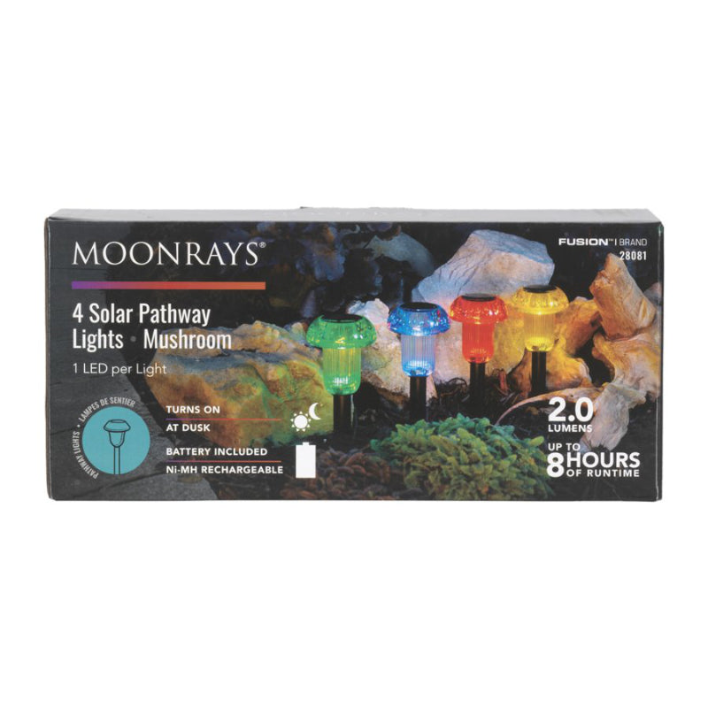Moonrays Solar LED Garden Light - Mushroom - 4's