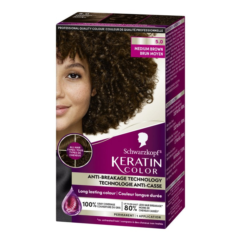 Schwarzkopf Keratin Color Permanent Hair Color - Medium Brown (5.0)
