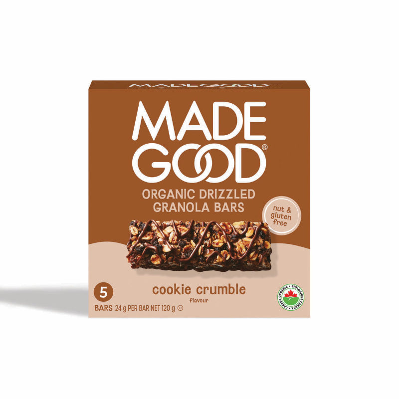 MadeGood Chocolate Organic Drizzled Granola Bars - Cookie Crumble - 5 pack / 120g