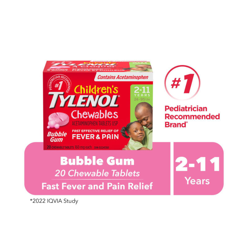 Tylenol* Children's Fever and Pain Chewable Tablets - 20's