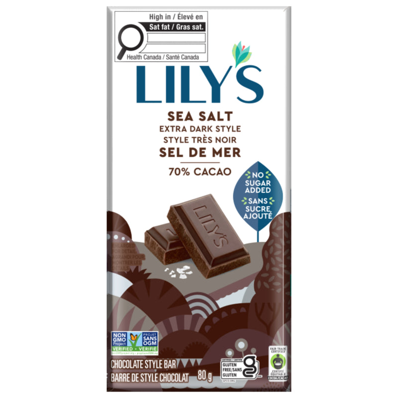 Lily's Sea Salt Extra Dark Chocolate - 70% Cocoa - 80g