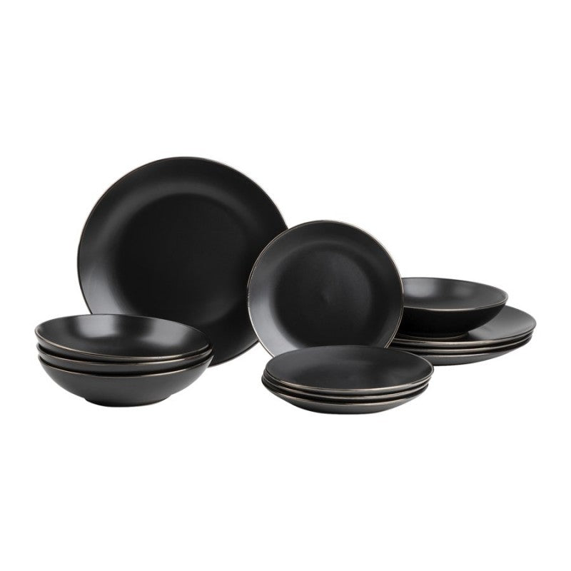 Thyme & Table Tableware Set - 12 pcs - Onyx